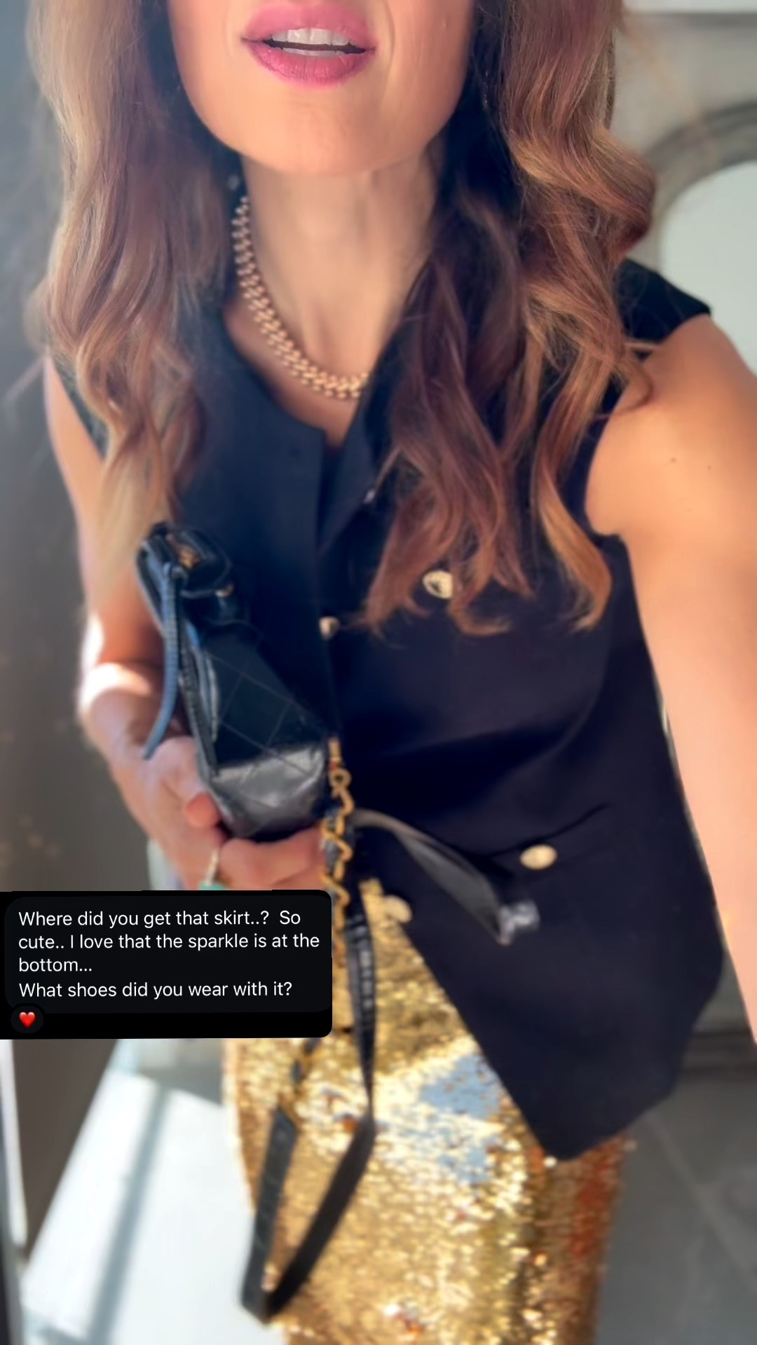 Holiday dressing!
Sequin skirt 