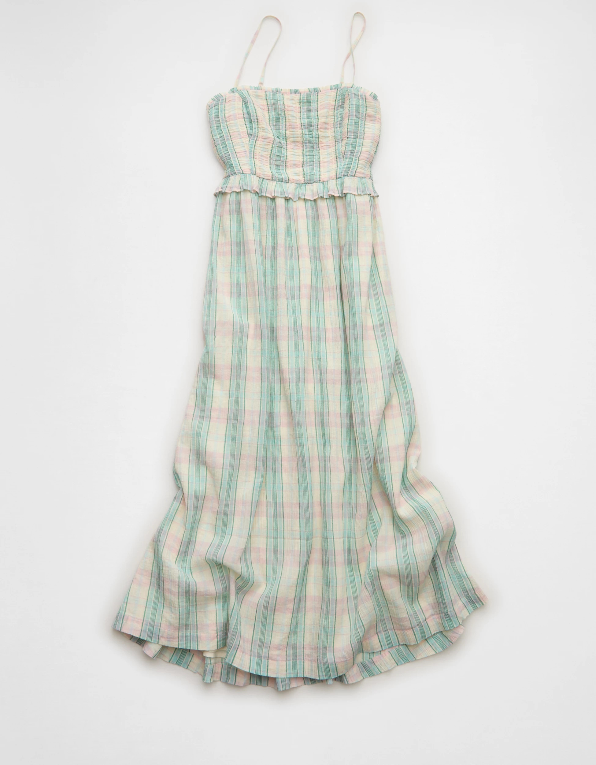 AE Smocked Strapless Midi Dress | American Eagle Outfitters (US & CA)
