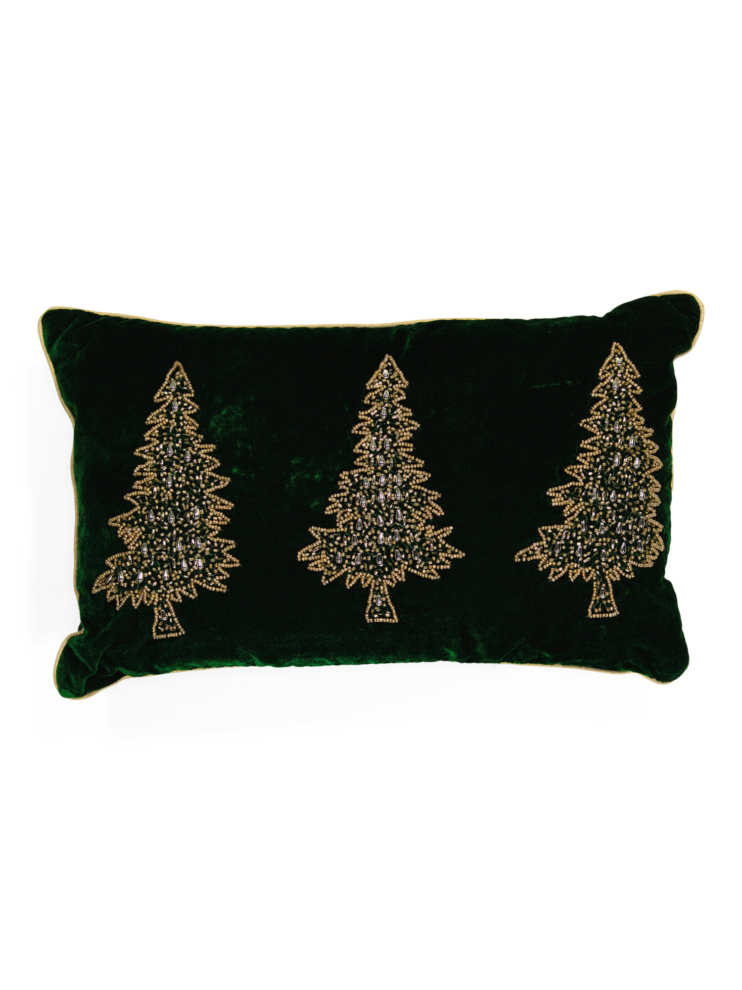 14x22 Velvet Pillow With Beaded Trees | TJ Maxx