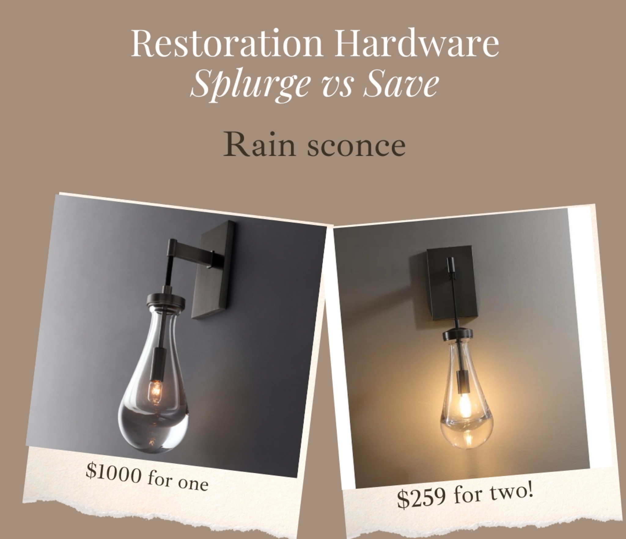 New favorite find!! Such a great restoration hardware inspired rain sconce. Highly rated and about a tenth of the cost! There’s a clippable $30 coupon right now! 

#LTKhome #LTKFind #LTKxPrimeDay
