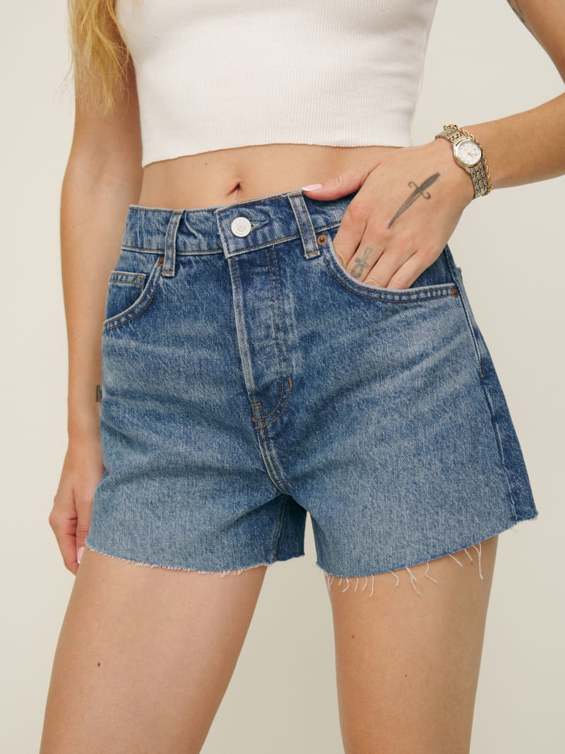 Charlene High Rise Jean Shorts | Reformation (Global)