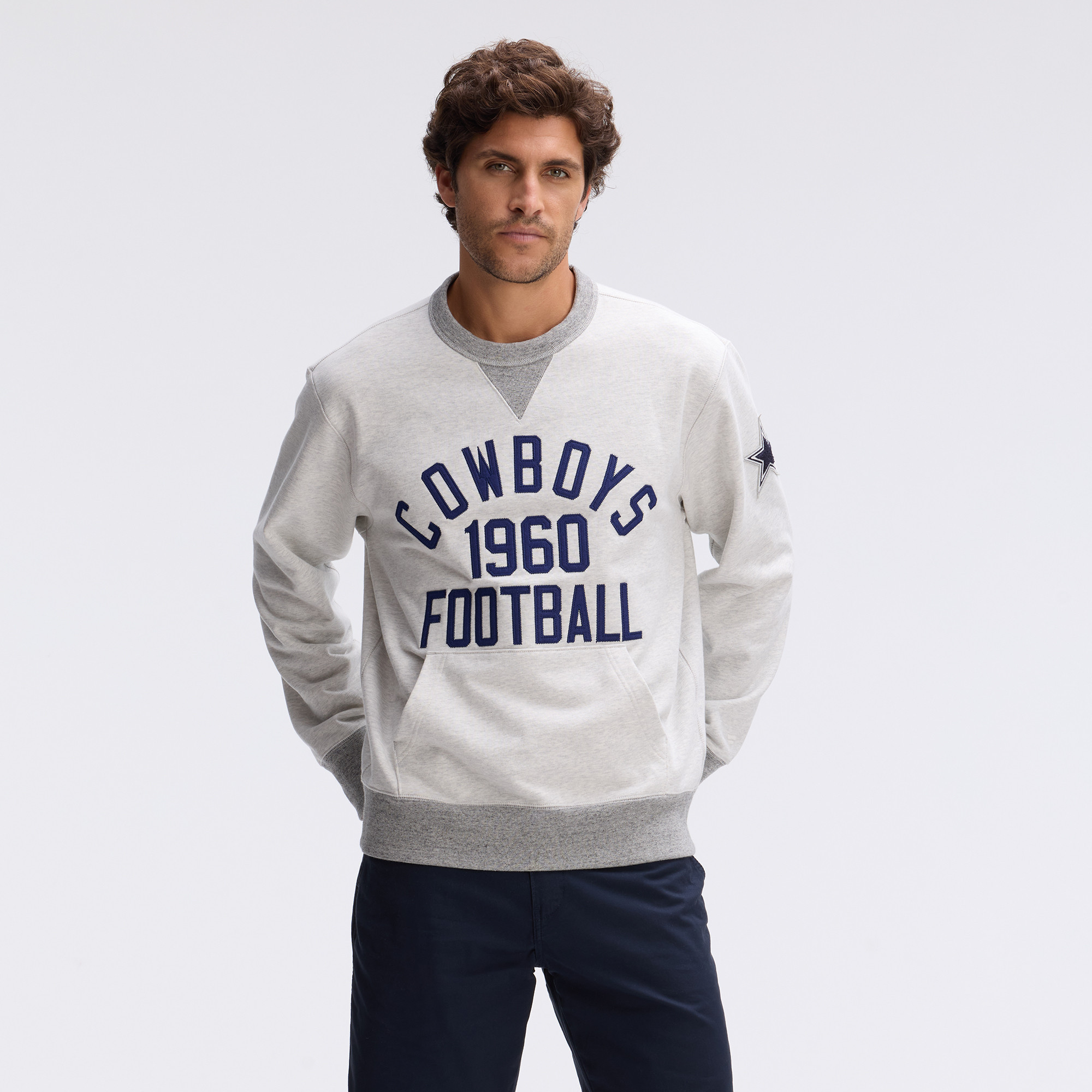 Fanatics Heather Gray Dallas Cowboys IconicFleece Pocket Sweatshirt | Fanatics