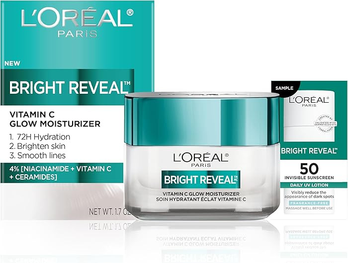 L'Oreal Paris Bright Reveal Vitamin C Glow Moisturizer, Supercharged Facial Moisturizer to Bright... | Amazon (US)