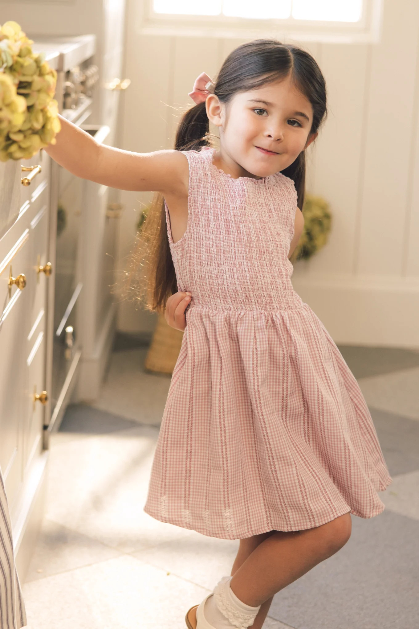 Mini Karla Dress in Pink Striped Gingham | Ivy City Co