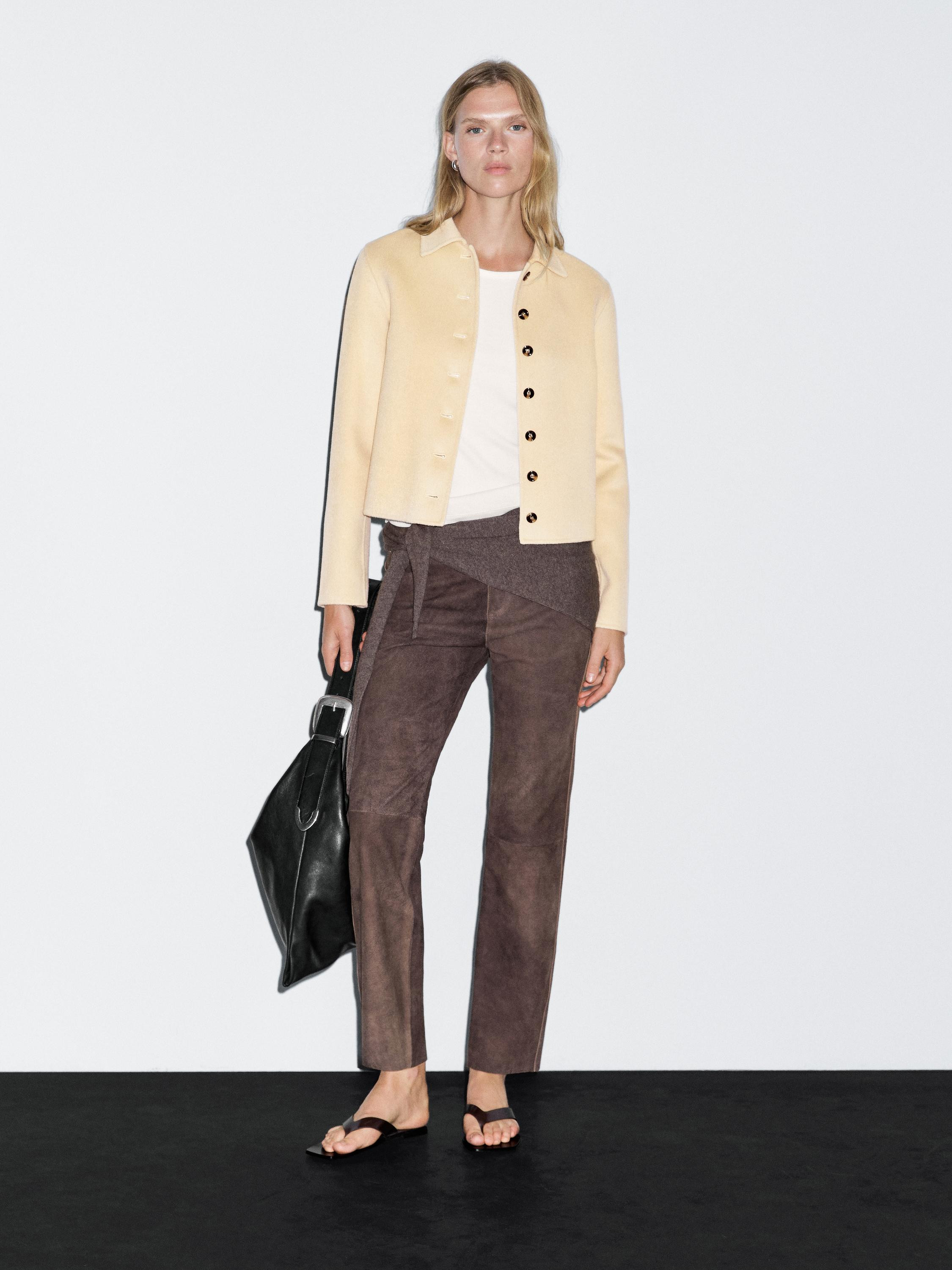 Short wool blend coat | Massimo Dutti UK