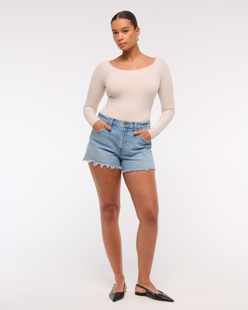 Women's Curve Love High Rise 90s Cutoff Short | Women's Bottoms | Abercrombie.com | Abercrombie & Fitch (US)