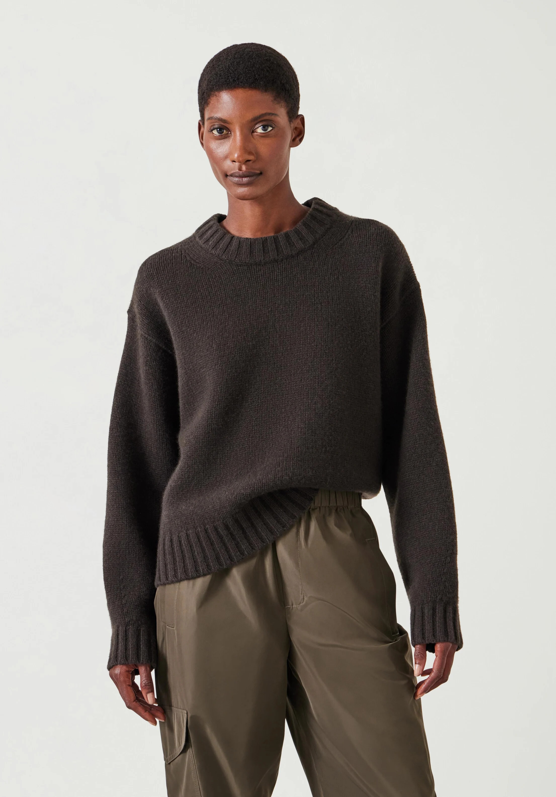 Cora Chunky Cashmere Crew Jumper | Hush UK