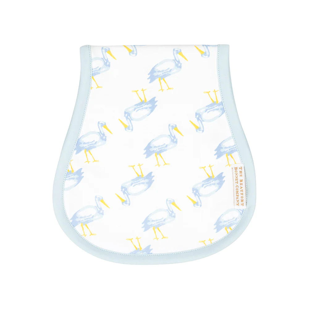 Oopsie Daisy Burp Cloth - Sir Proper Stork with Buckhead Blue | The Beaufort Bonnet Company