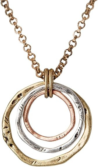 SPUNKYsoul Boho 3 Circle Pendant Handmade Earth Ocean Necklace Jewelry for Women Gold Silver Copp... | Amazon (US)