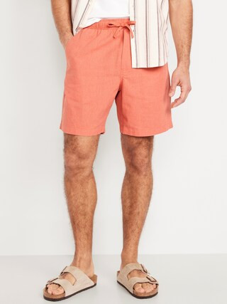 Linen-Blend Jogger Shorts -- 7-inch inseam | Old Navy (US)