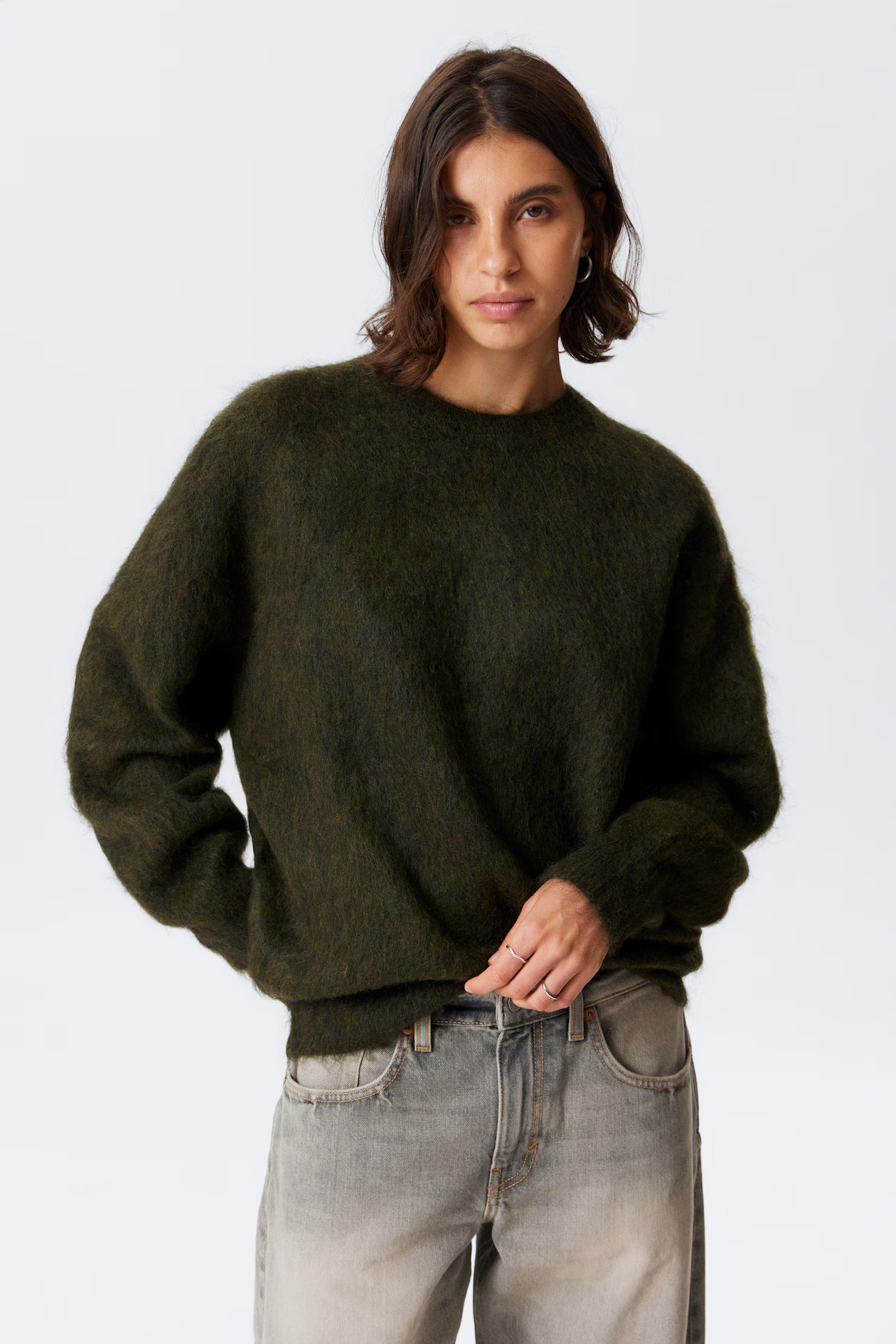 Oversized Knitted Mohair Blend Sweater | H&M (UK, MY, IN, SG, PH, TW, HK)