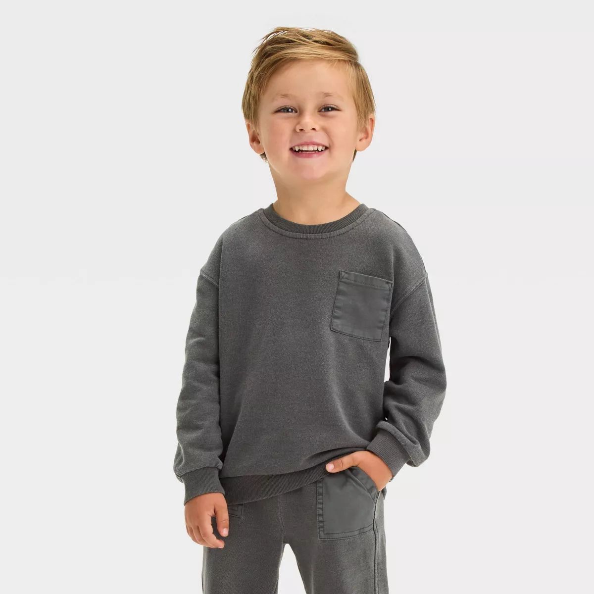 Toddler Boys' French Terry Crewneck Sweatshirt - Cat & Jack™ | Target