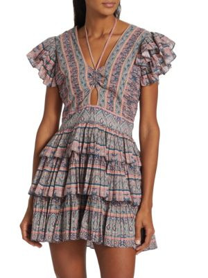 Parker Ruffled Cotton Mini Dress | Saks Fifth Avenue OFF 5TH