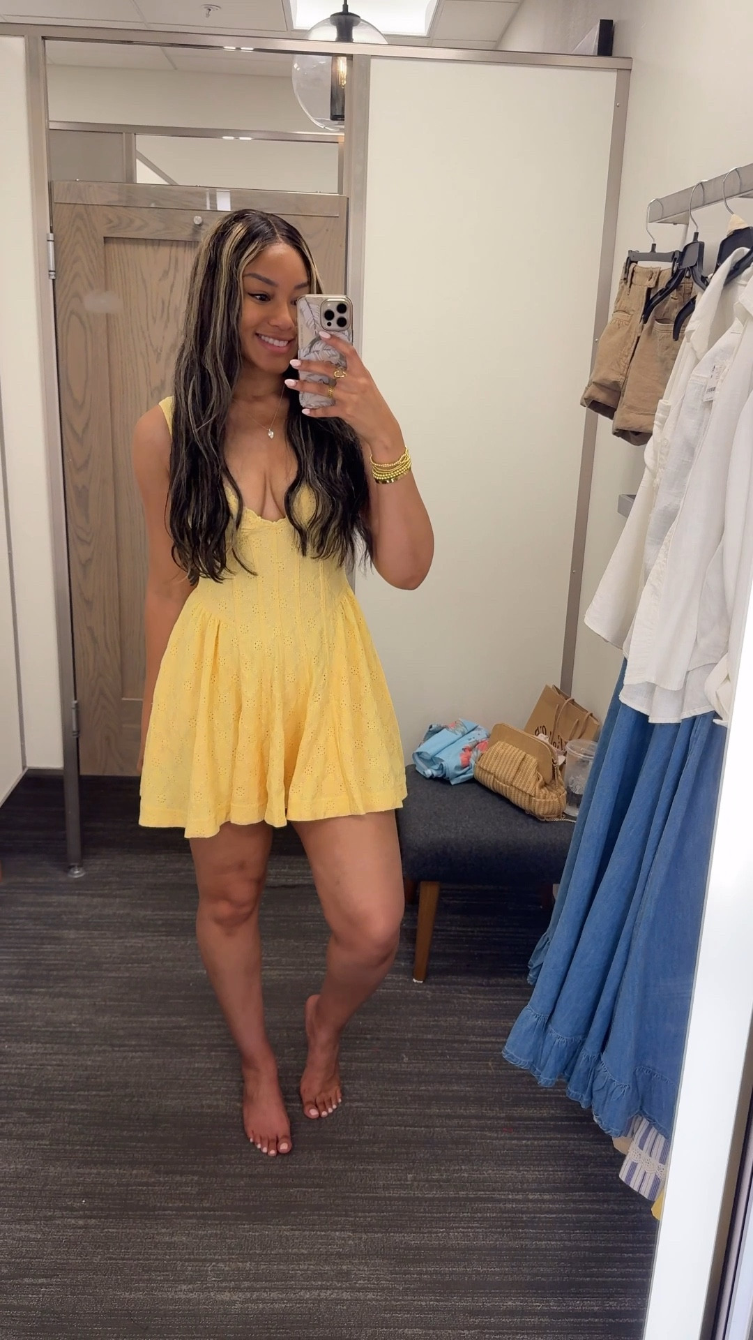 Possibly the mini dress of my dreams with pockets! 😍💛 wearing size XS Free People Can’t Help It Eyelet Embroidered Minidress - 25% OFF now during Spring Savings Event 🌼

Nordstrom finds yellow dress corset spring summer plunge fit and flare festival 

#LTKSaleAlert #LTKFestival