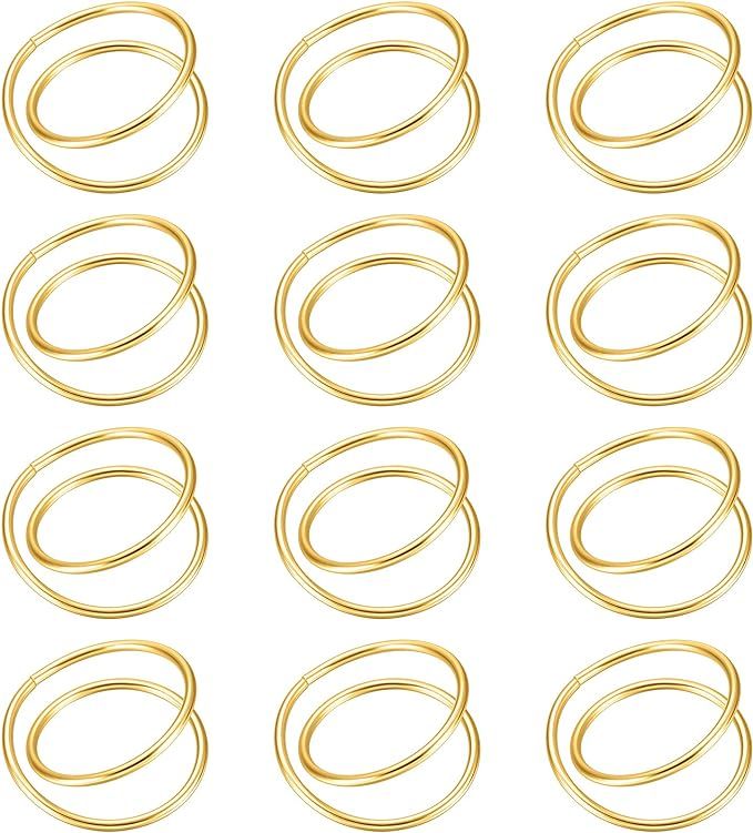 Amazon.com: 12 Pieces Gold Napkin Rings Metal Spiral Napkin Rings Buckles Simple Alloy Napkin Rin... | Amazon (US)