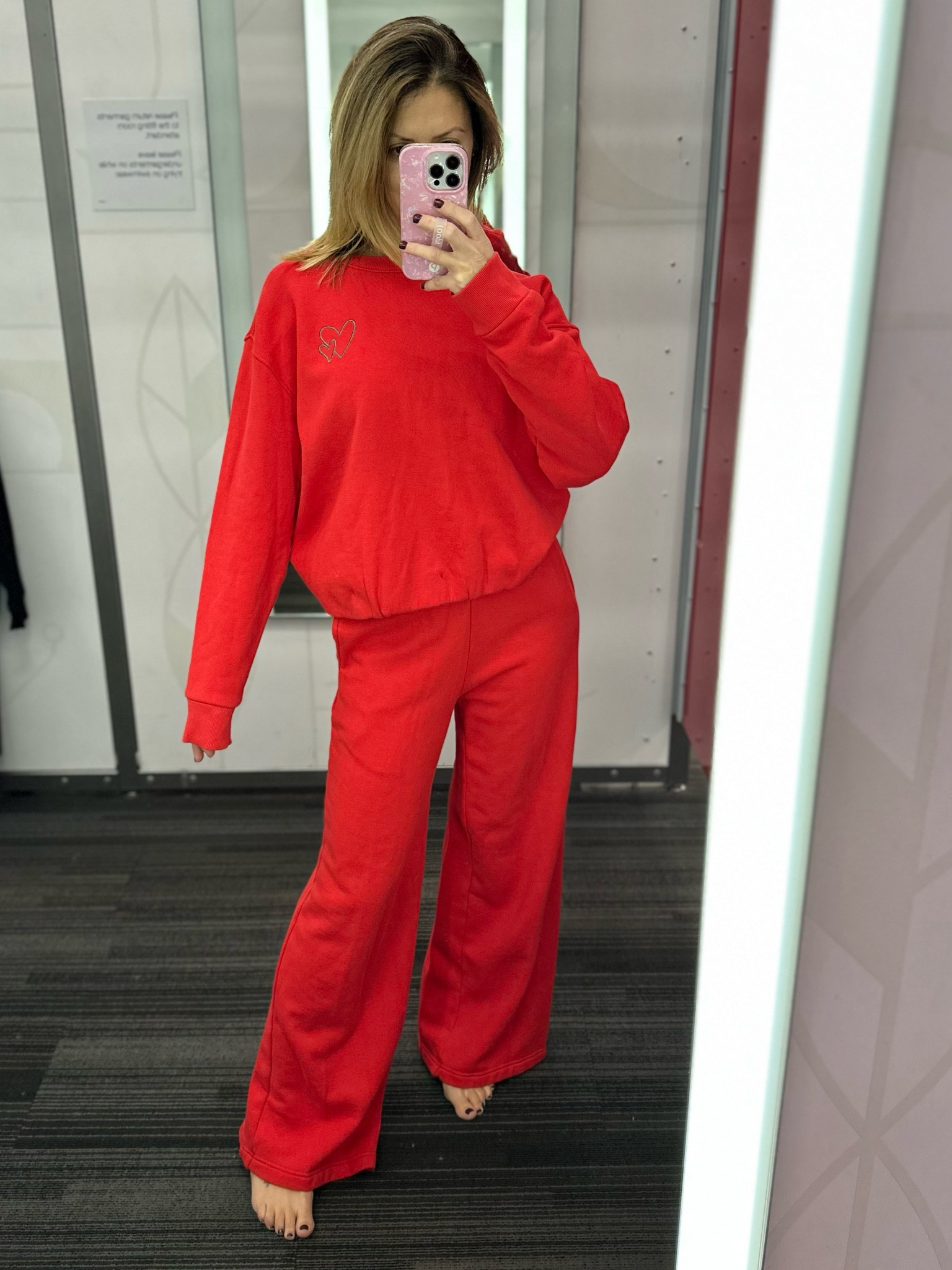  Bubble Hem Sweatshirt & Wide Leg Sweatpants 