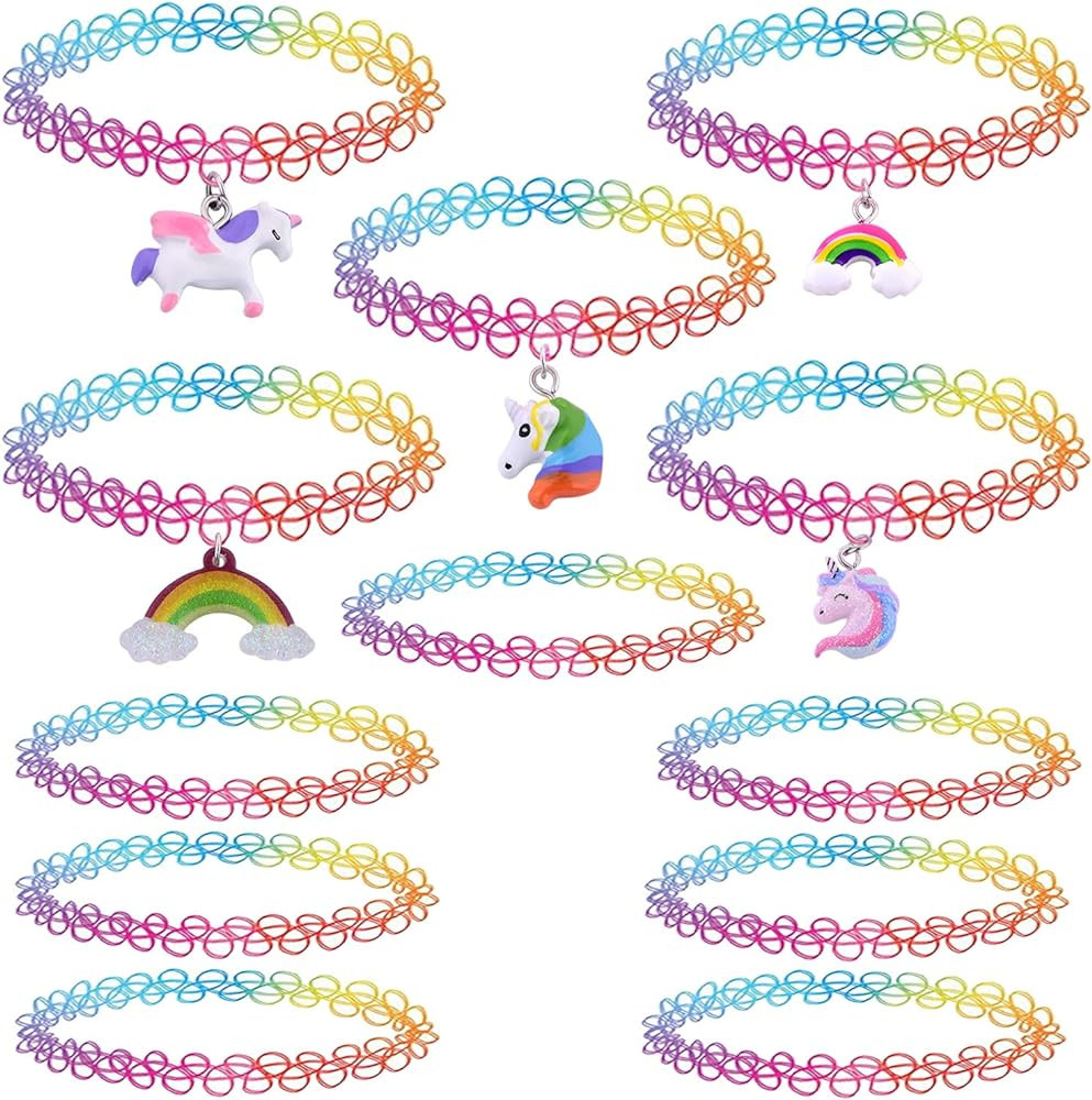 BodyJ4You 12PC Tattoo Choker Necklace for Women - 90s Choker Necklaces Y2K Fashion Trendy Vintage - Emo Black Choker Rainbow Pink White Purple Neon Green Blue Daisy Flower | Amazon (US)