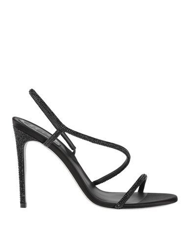Rene' Caovilla Woman Sandals Black Size 9 Textile fibers | YOOX (US)