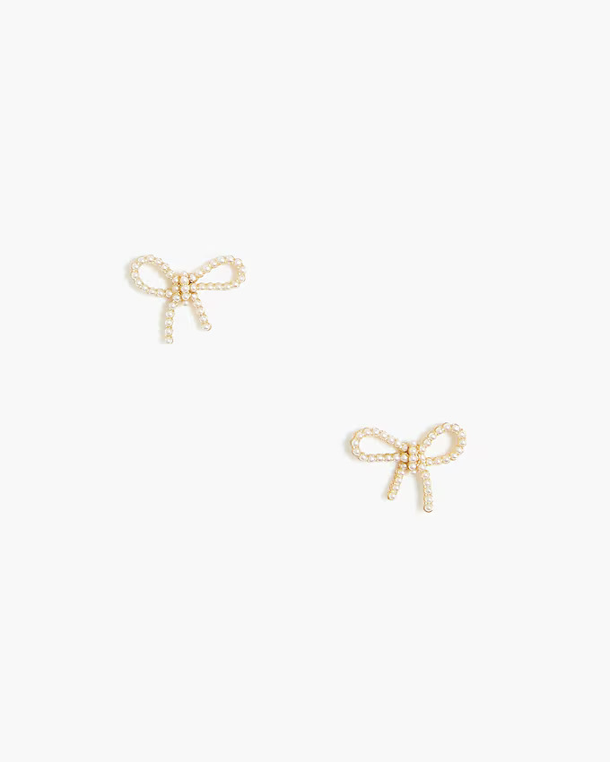 Pearl bow stud earrings | J.Crew Factory