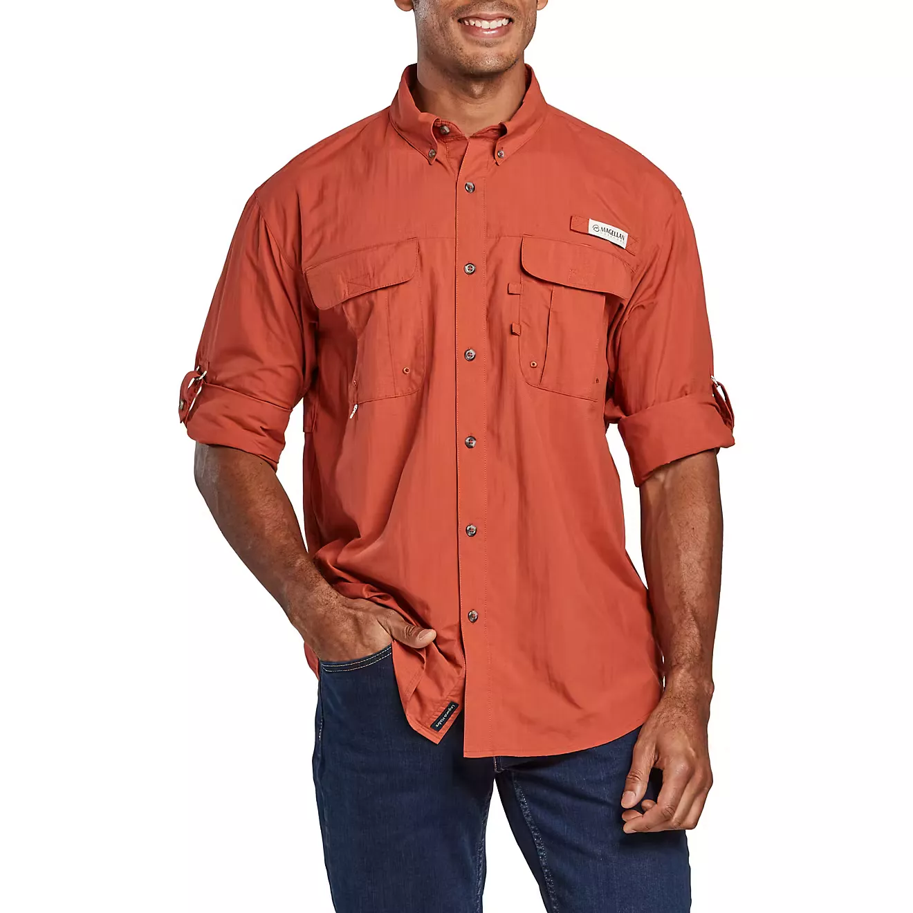 Magellan Outdoors Men's Laguna Madre Solid Long Sleeve Fishing Shirt