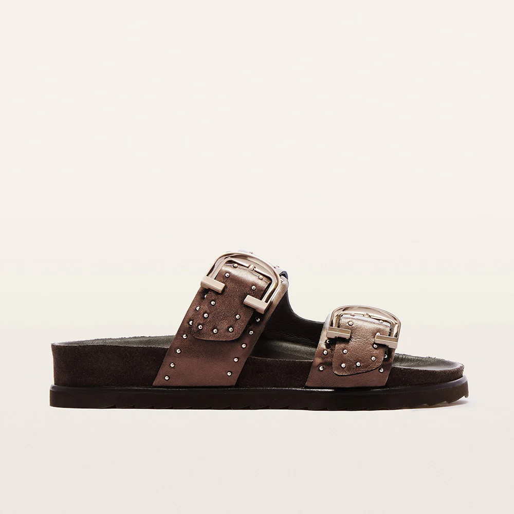 Deon Bronze Stud Slides | FRANKIE4 | FRANKIE4