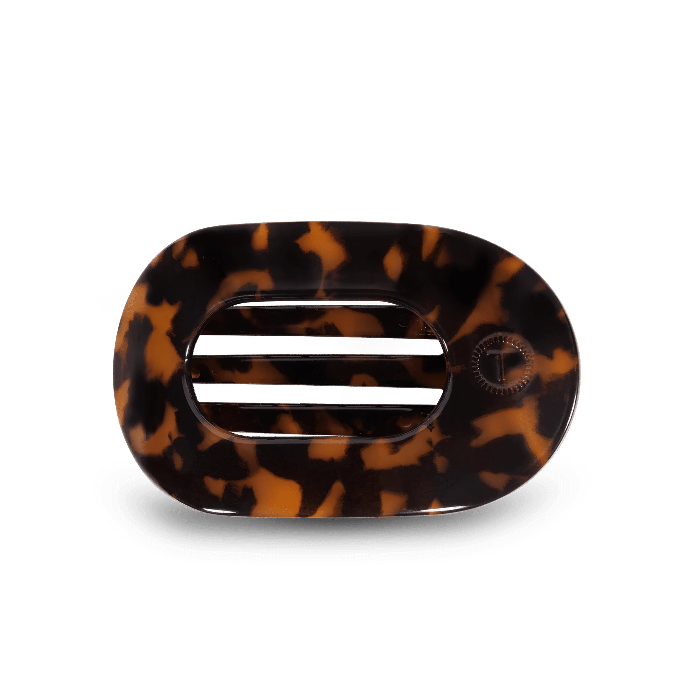 Tortoise Medium Flat Round Hair Clip | TELETIES