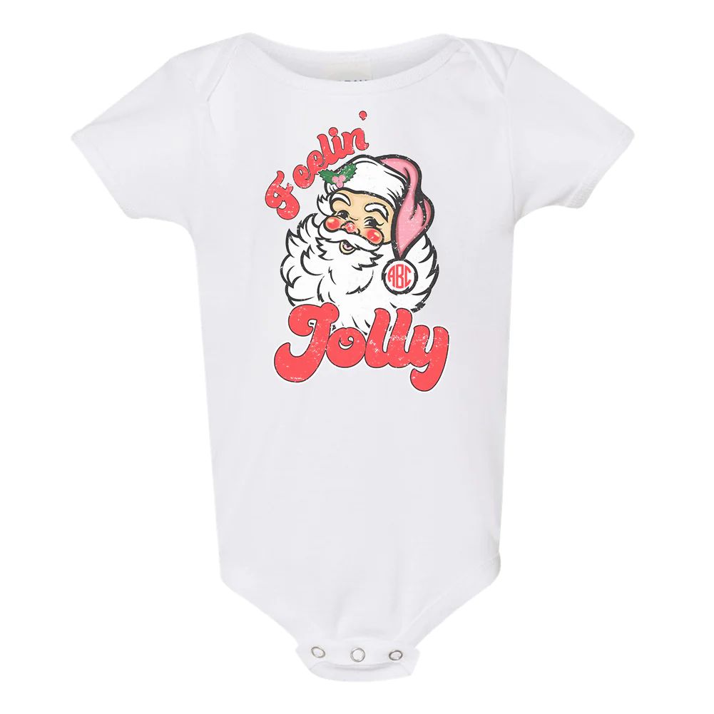 Monogrammed Infant 'Feelin' Jolly' Santa Onesie | United Monograms
