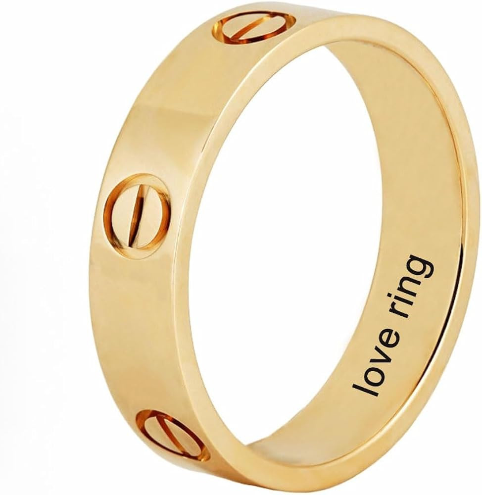 nine-tailed fox Love Ring For Women Men Girls Boys Kids Titanium Steel 18K Gold Jewelry Unisex Ad... | Amazon (US)