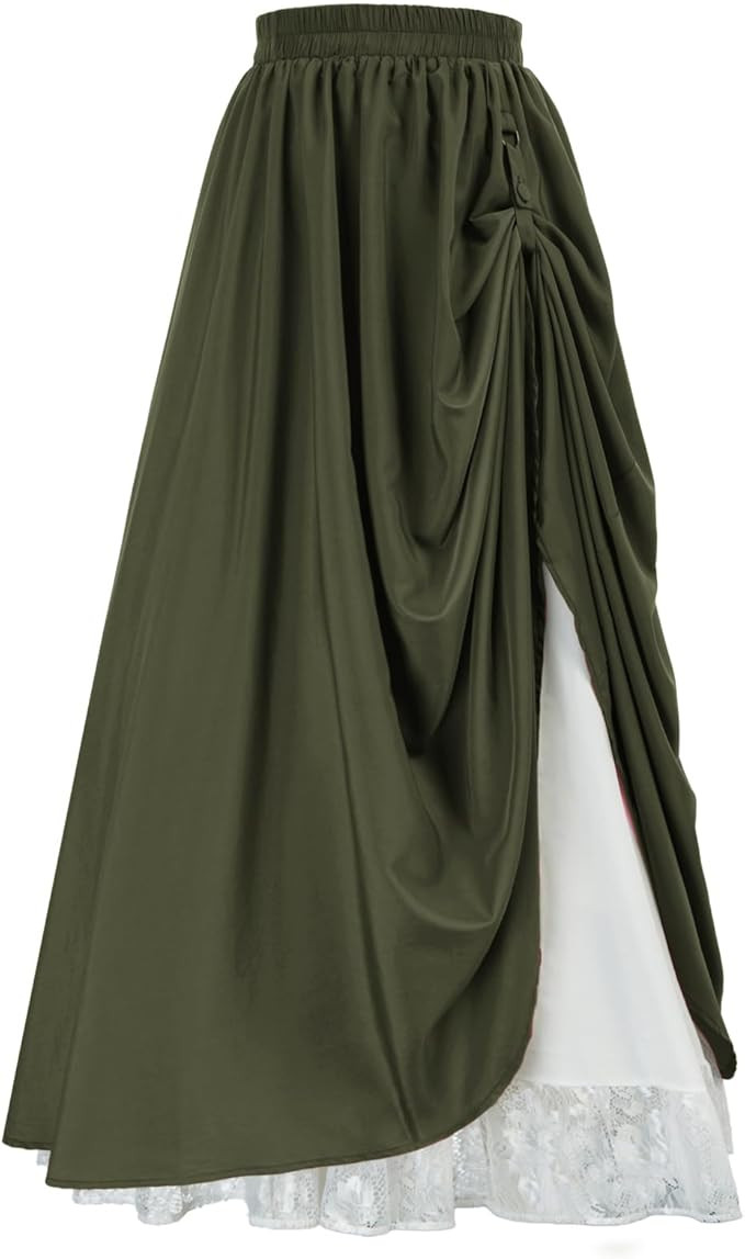Scarlet Darkness Maxi Long Skirt for Women Double Layered Renaissance Skirts | Amazon (US)