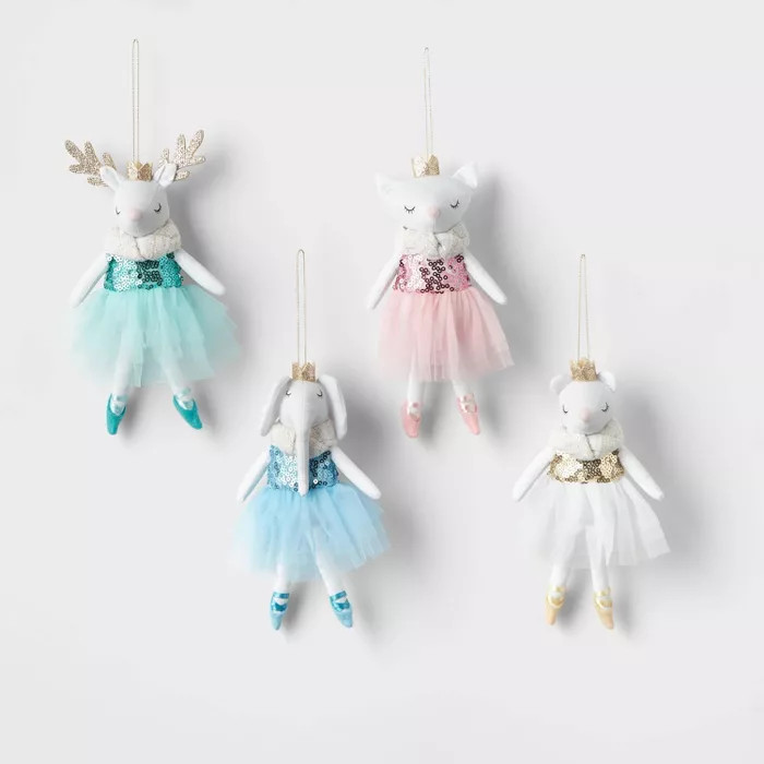 4pk Ballerina Animal Ornament Set - Wondershop™ | Target