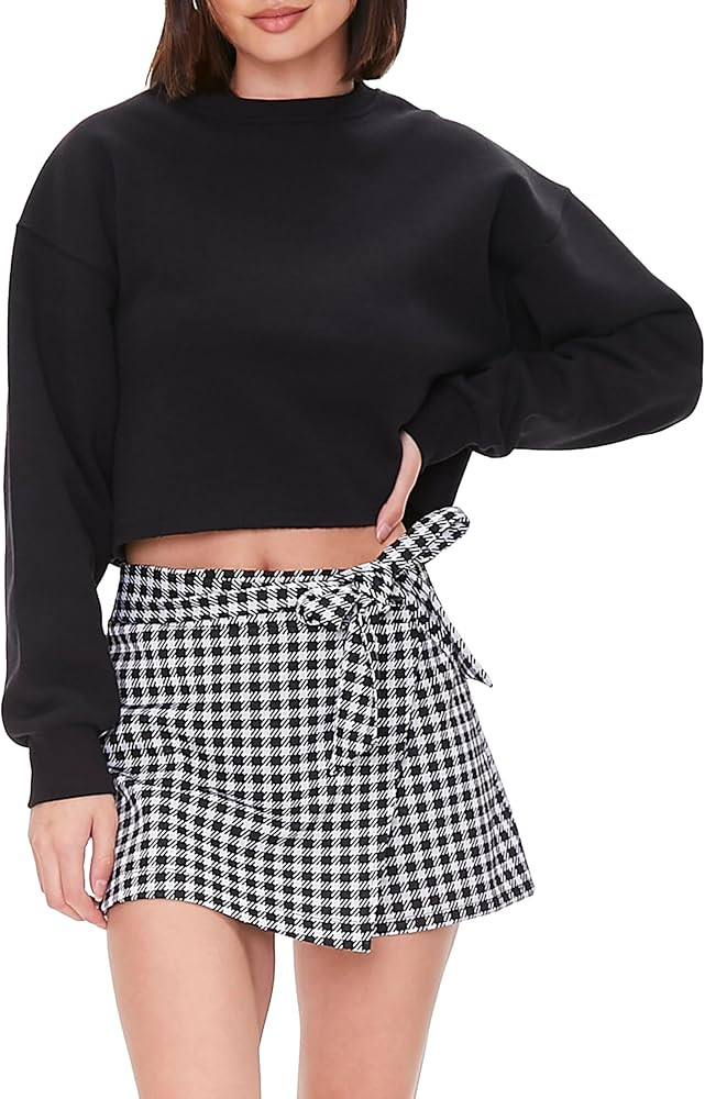 Forever 21 Women's Gingham Wrap Skort | Amazon (US)
