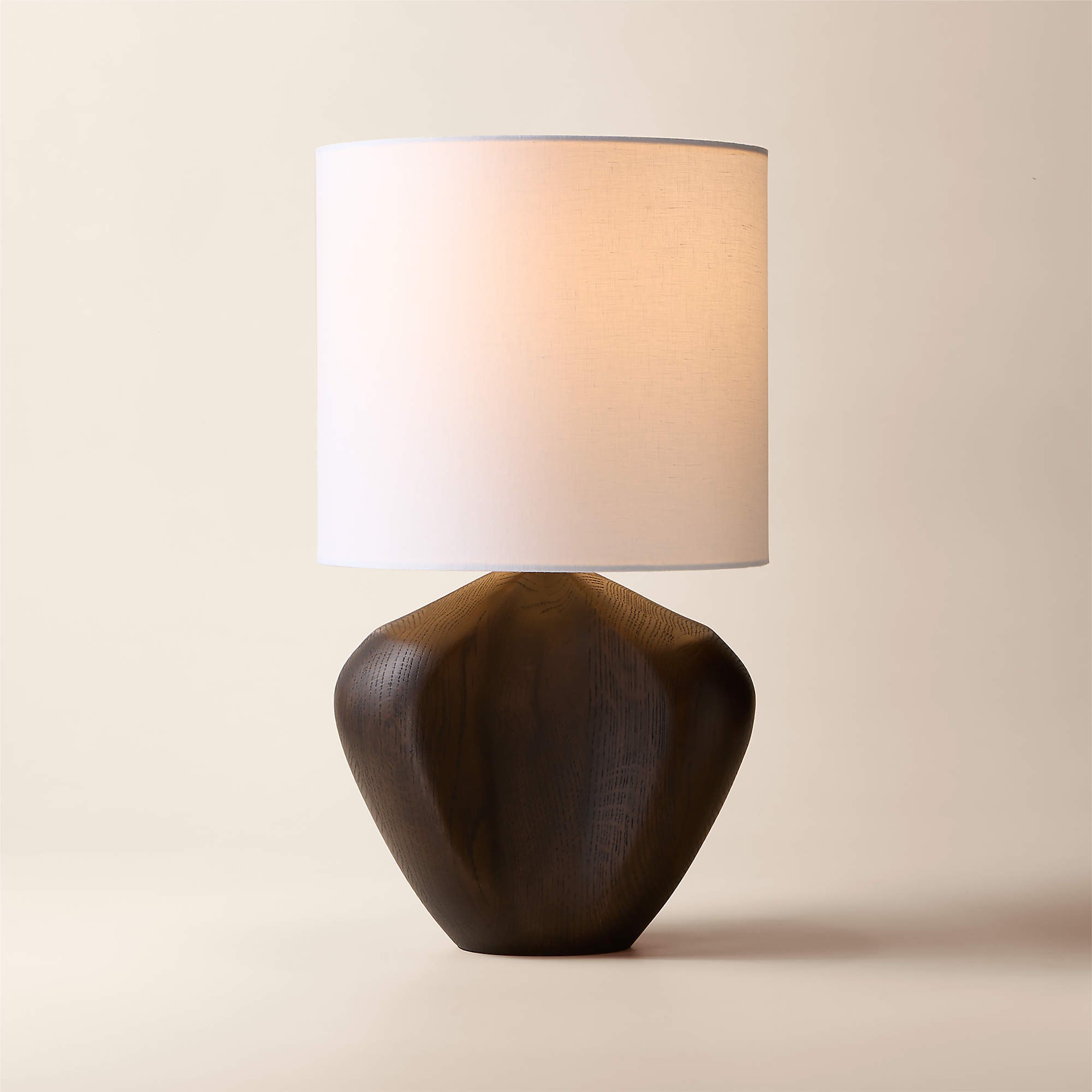 Press Oak Wood Table Lamp | CB2 | CB2