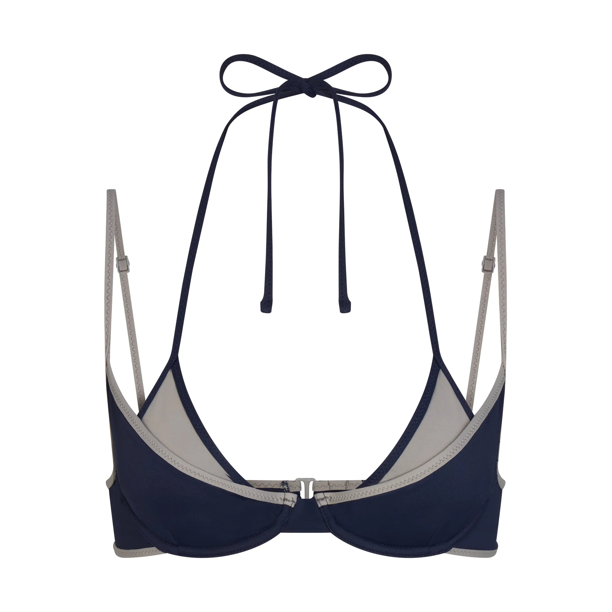 SIGNATURE SWIM LAYERED PLUNGE BIKINI TOP | NAVY CONTRAST | SKIMS | SKIMS (US)