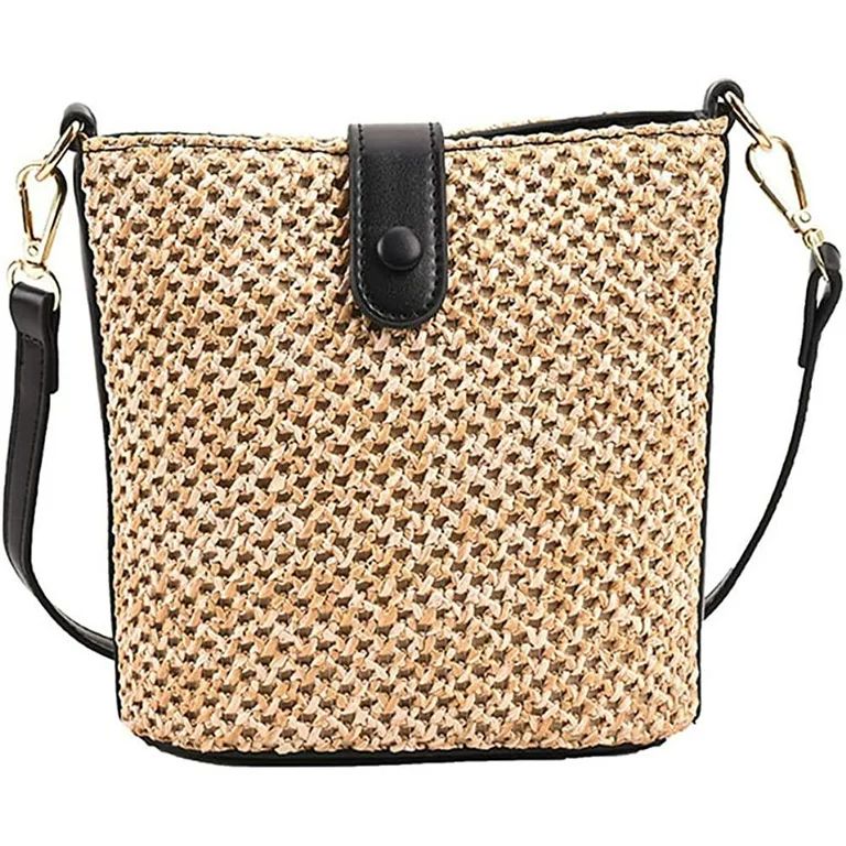 Straw Bag Summer Beach Bag Cute Handwoven Hobo Women Handbag Adjustable Crossbody Bag Vacation Ba... | Walmart (US)