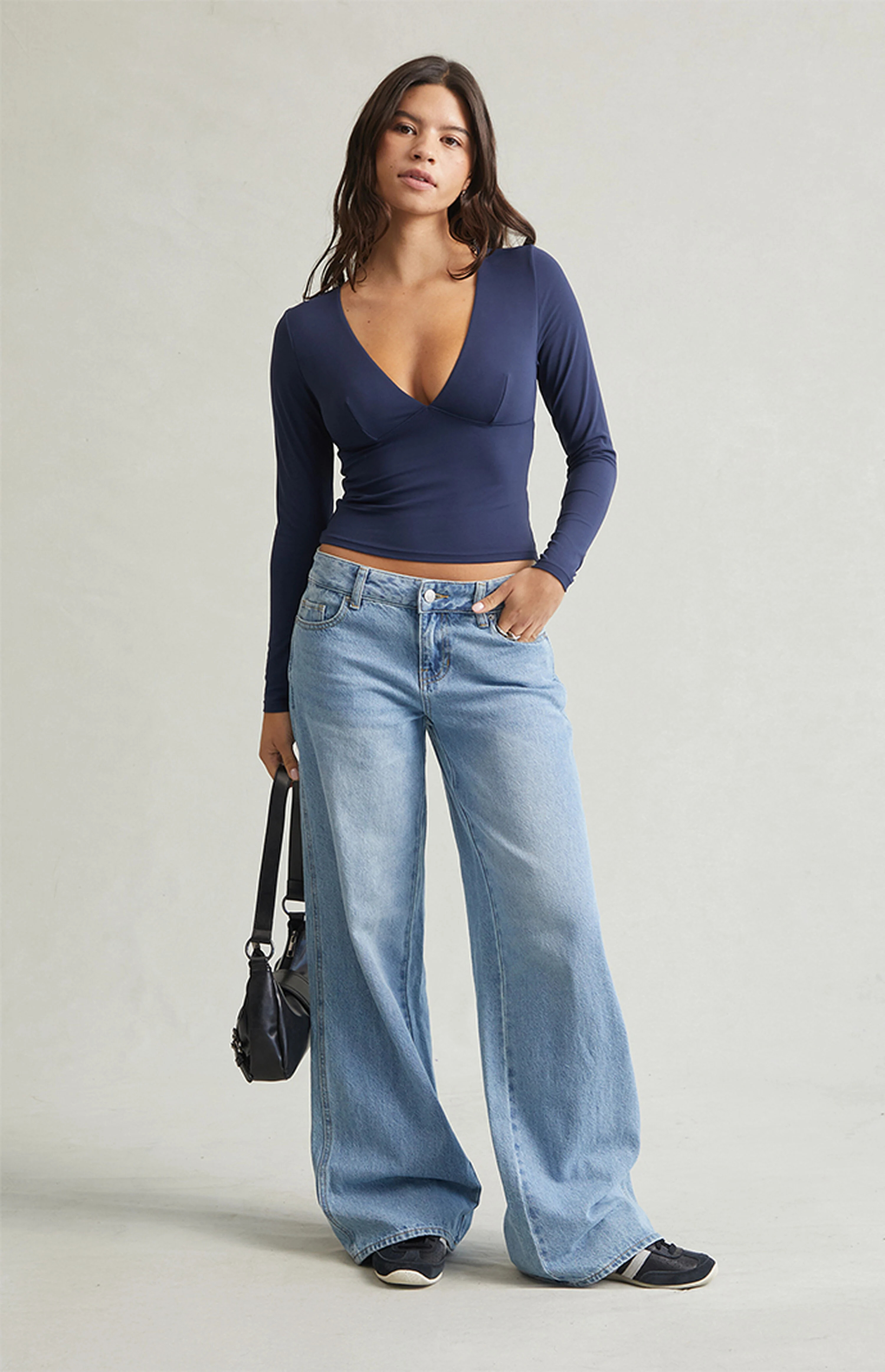 PacSun Eco Medium Indigo Low Rise Baggy Jeans | PacSun