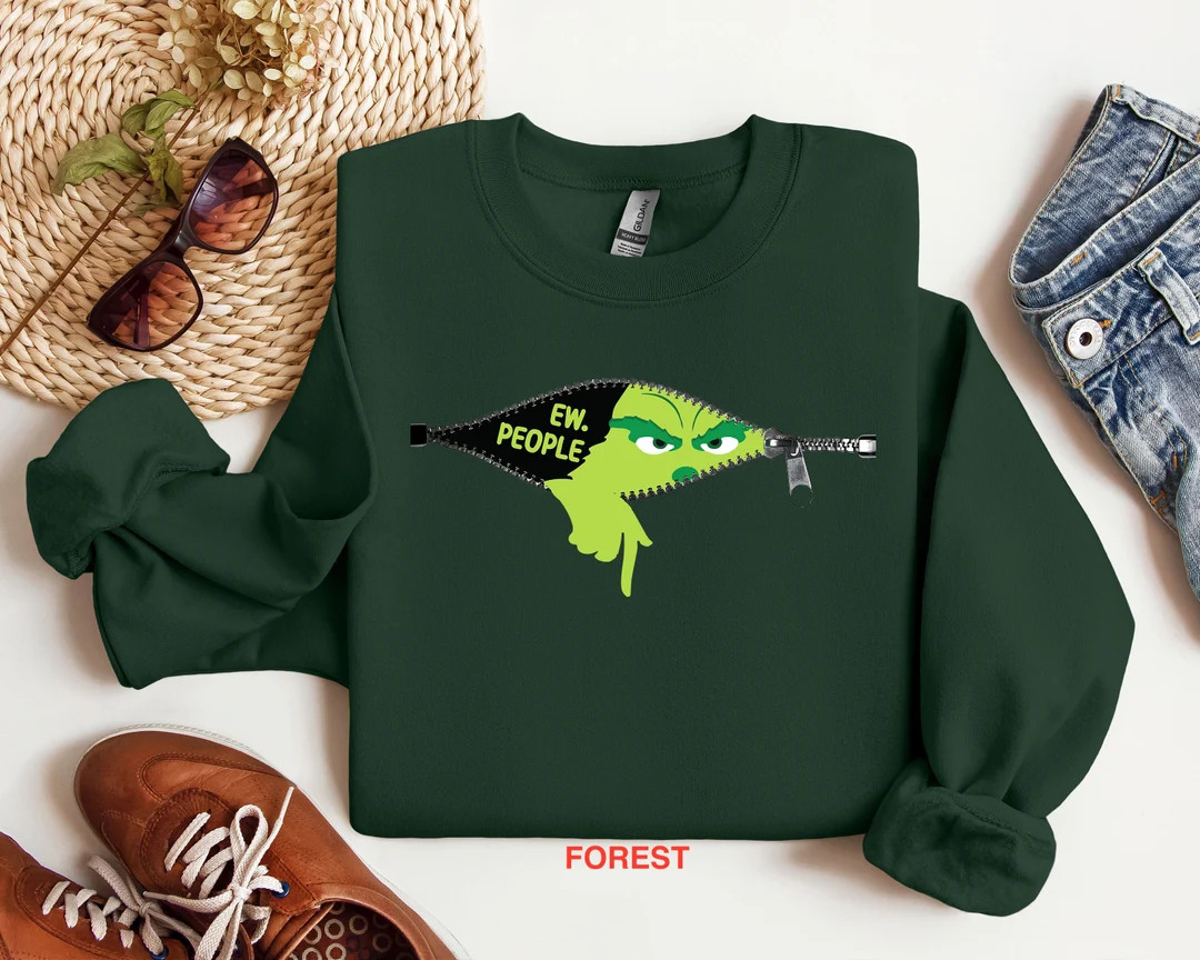 Ew People Sweatshirt Grinch Shirt Christmas Sweatshirt - Etsy | Etsy (US)