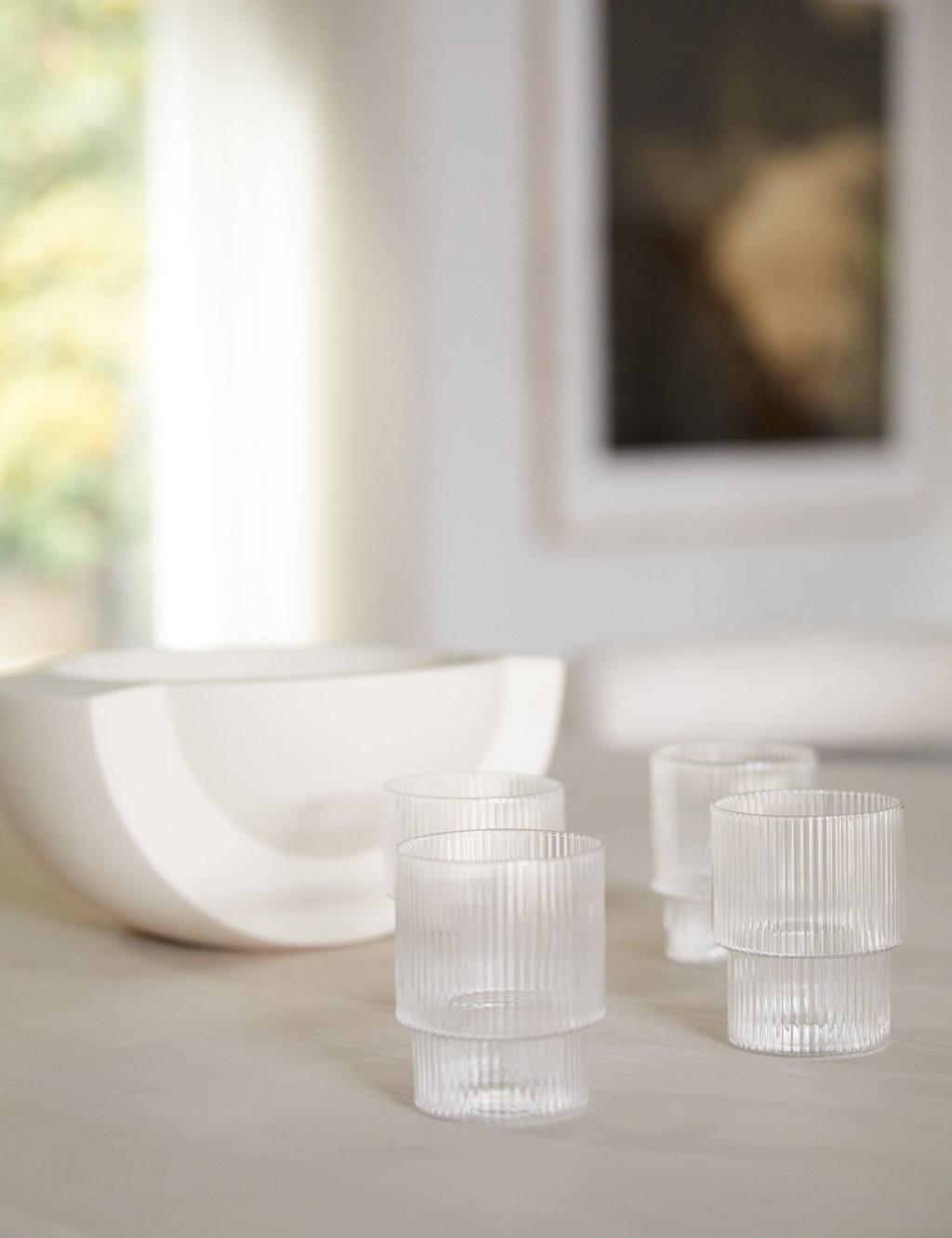 Rian Ripple Glassware (Set of 4) | Lulu and Georgia 