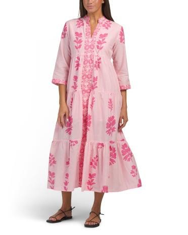Saffi Long Sleeve Block Print Maxi Dress | TJ Maxx