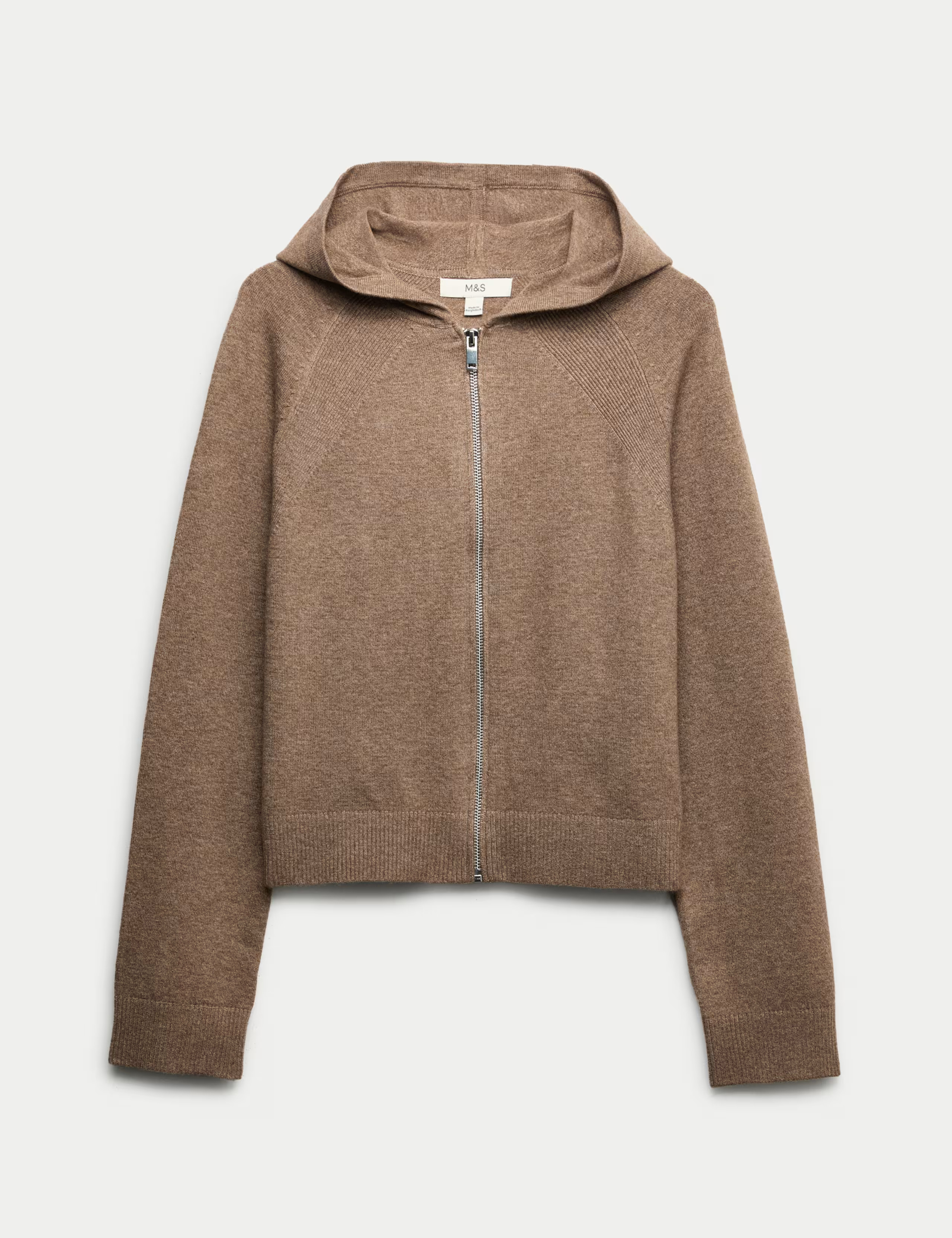 Knitted Zip Up Cropped Hoodie | Marks & Spencer (UK)