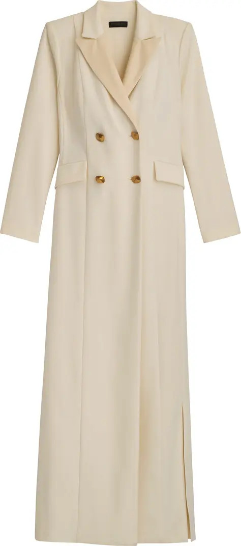 Double Breasted Long Sleeve Crepe Blazer Gown | Nordstrom