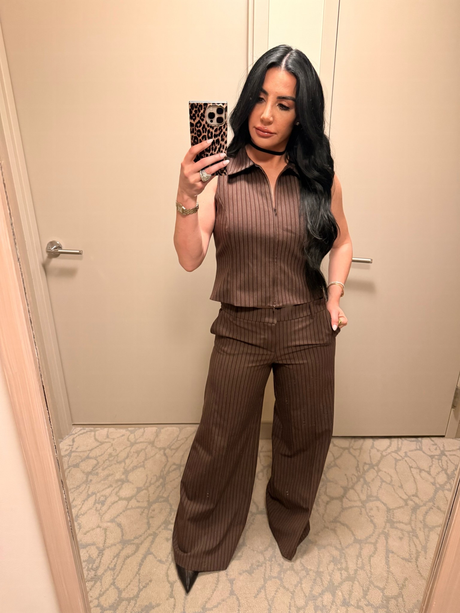 Love this chic pinstripe suit situation. Especially in this color! 

#LTKdayinmylife #LTKWorkwear #LTKgrwm