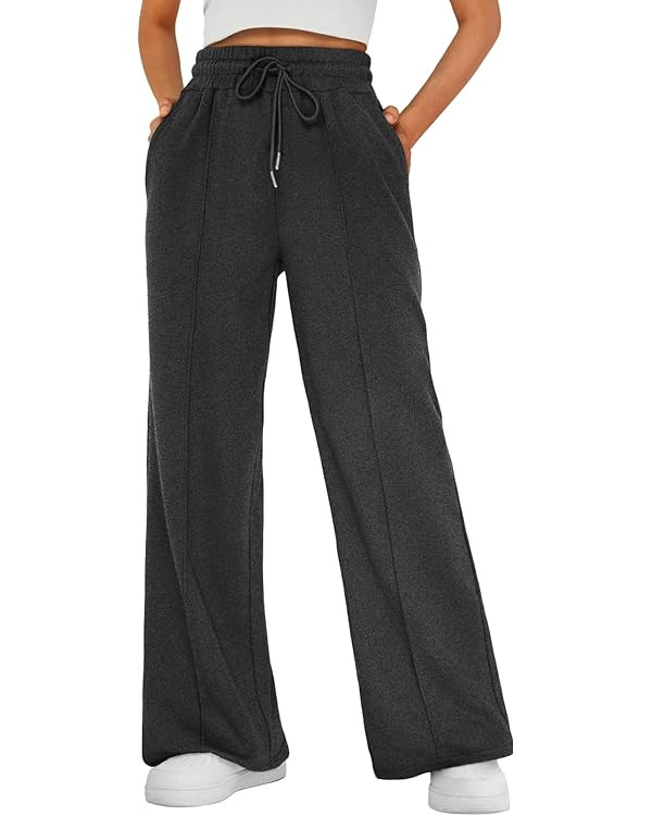 AUTOMET Womens Wide Leg Sweatpants Baggy Lounge Travel Pants Fall Fashion Outfits 2025 Winter Clo... | Amazon (US)