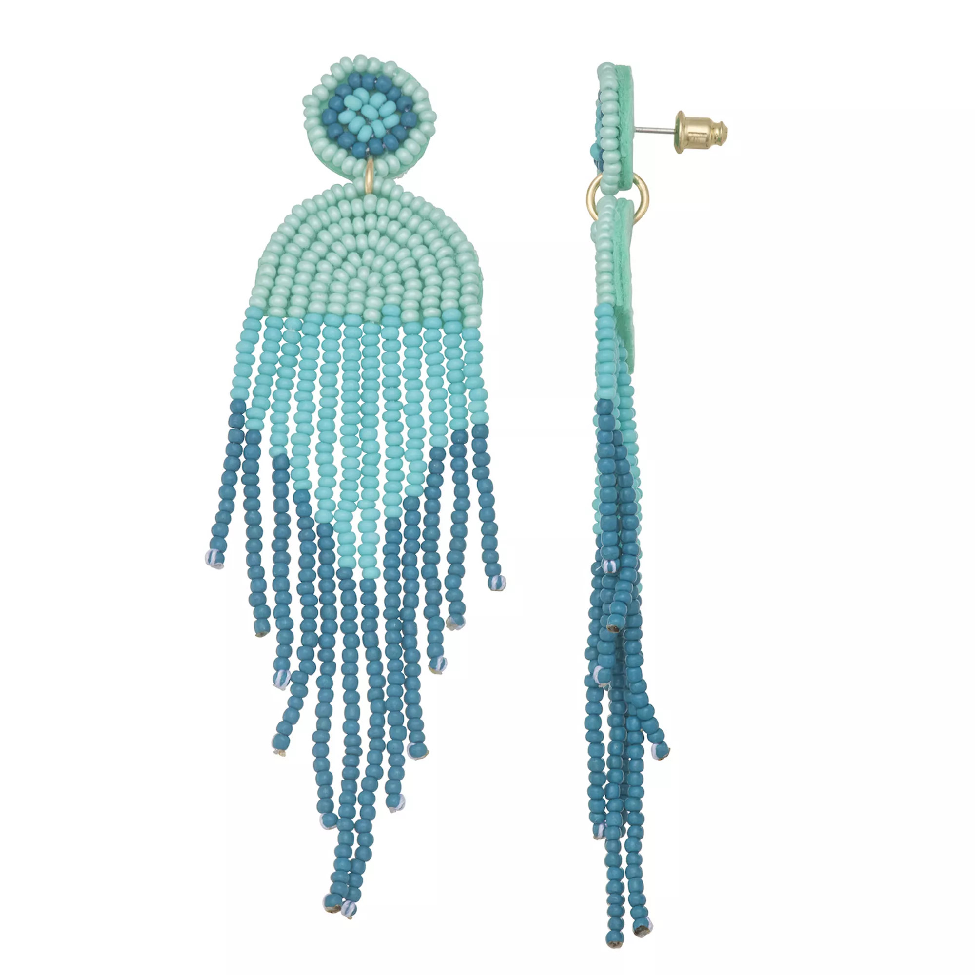 Emberly Gold Tone Color Block Beaded Earrings | Kohl's