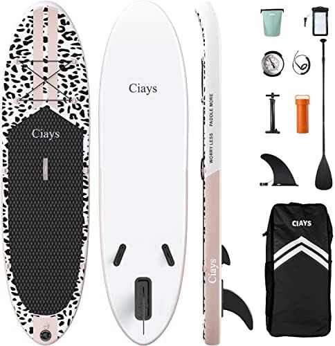 Ciays Inflatable Stand Up Paddle Board W SUP Accessories of Backpack, 2 Fins, 2 Bags, Leash, Floa... | Amazon (US)