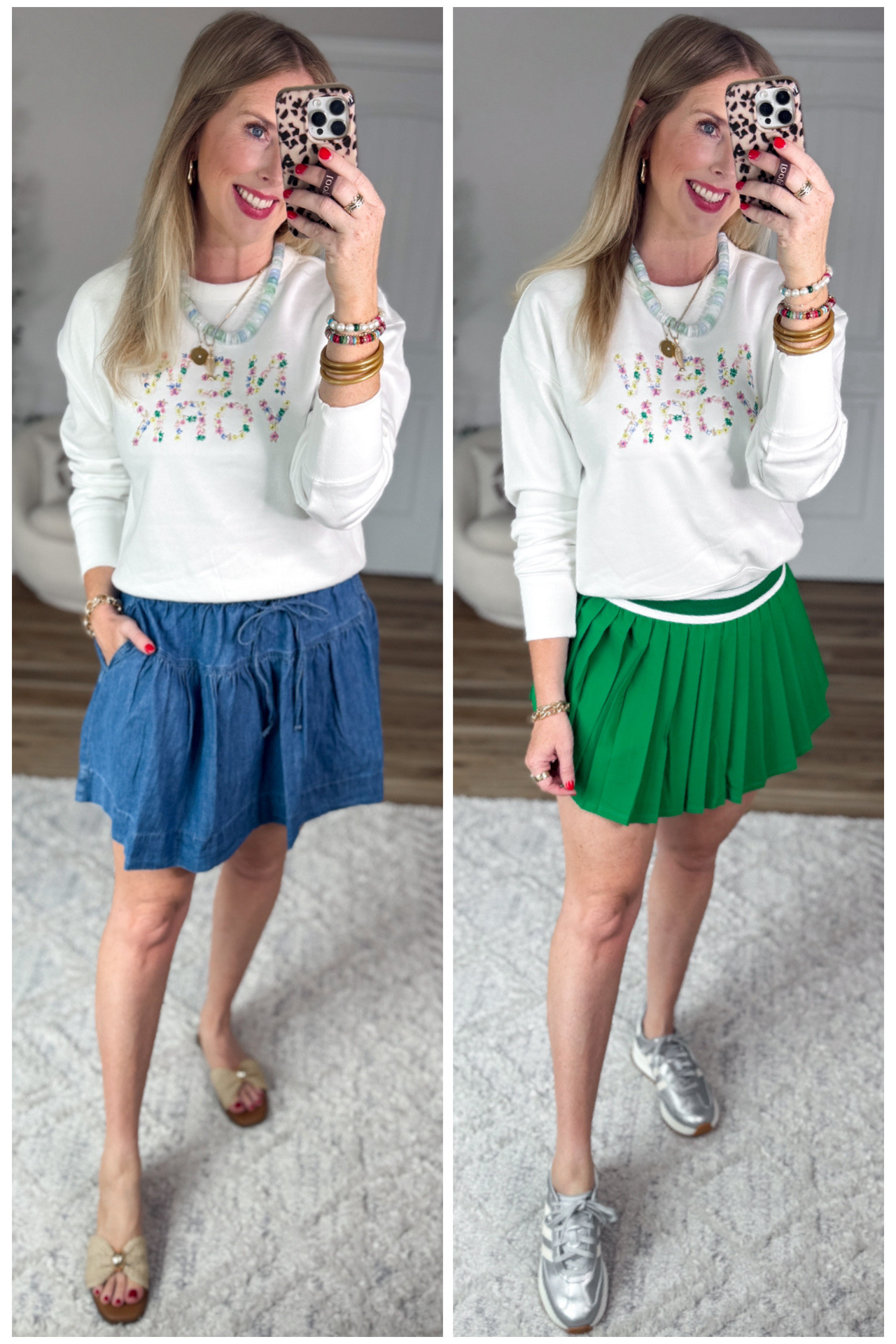Weekend Walmart Wins Try-On
Floral embroidered graphic sweatshirt- small
Denim skirt- small
Pleated tennis skirt- medium

#LTKgrwm #LTKootd #LTKdayinmylife
