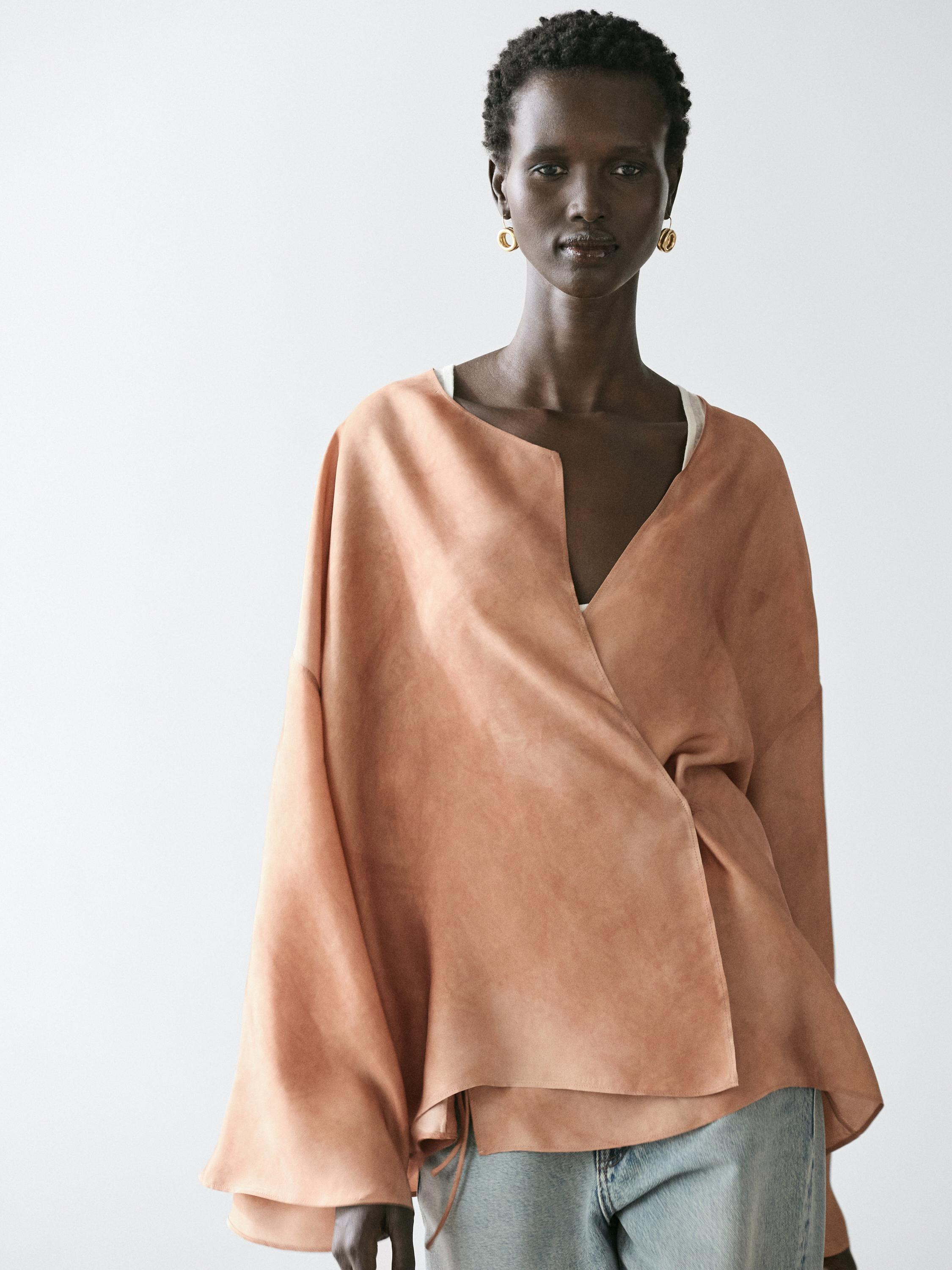 Flowing surplice blouse | Massimo Dutti US