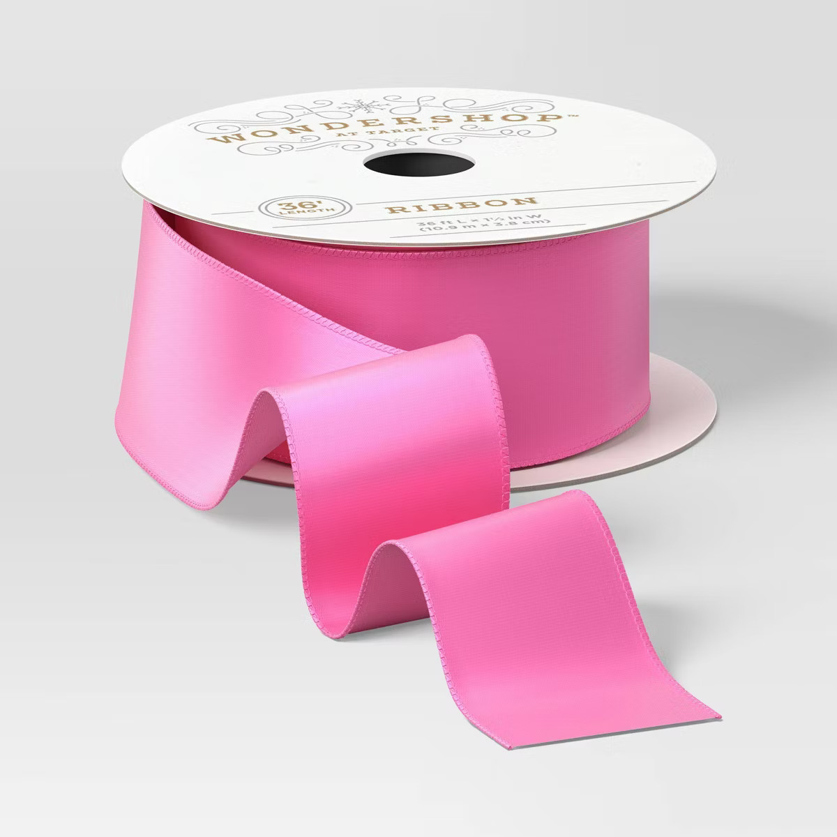 1.5" Satin Fabric Christmas Ribbon 36' Pink - Wondershop™ | Target