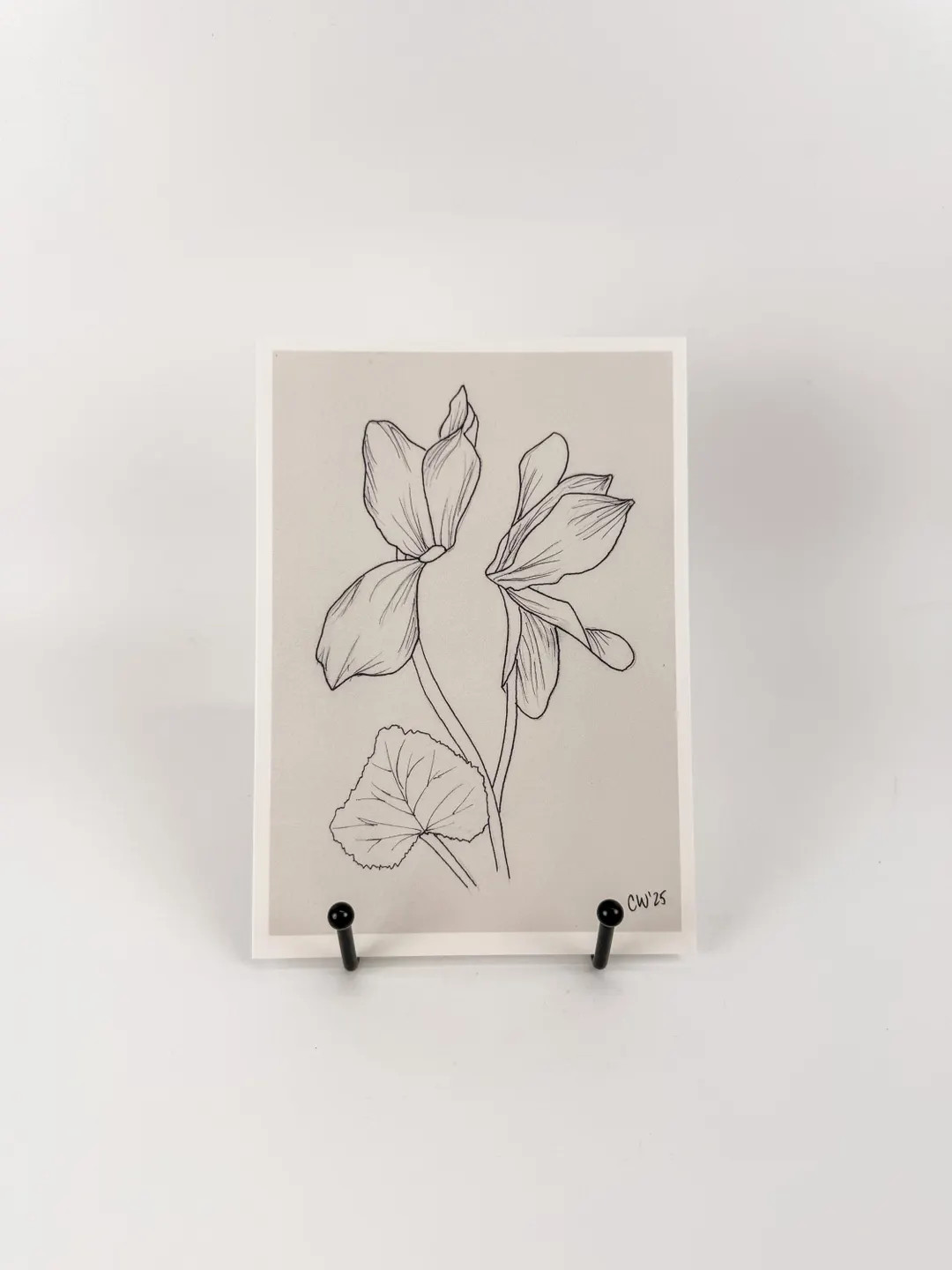 Cyclamen Flower Art Print, 5x7 Print Of Floral Drawing, Black And White Garden Inspired Wall Art ... | Etsy (Global)