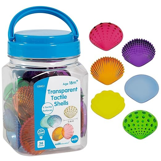 edxeducation Tactile Shells - Translucent - 6 Textures and Colors - Ages 18m+ - Explore STEM Conc... | Amazon (US)