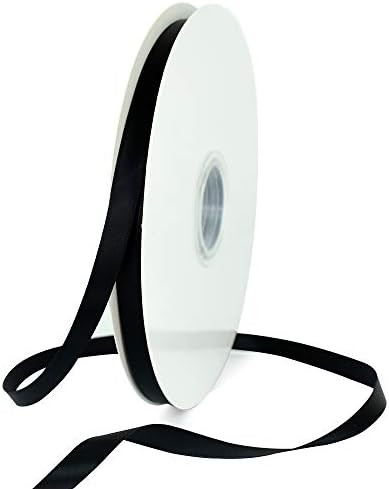TONIFUL 3/8 Inch x 100yds Black Satin Ribbon Thin Solid Fabric Ribbons Roll for Gift Wrapping Inv... | Amazon (US)